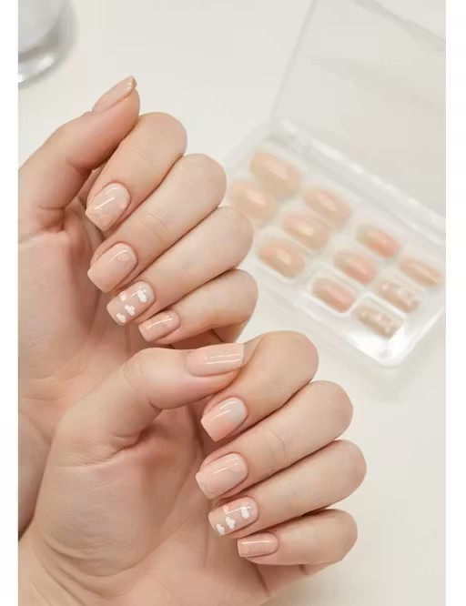 Blush Cloud Dream Press-On Nails | Peachy Cloud Elegance Nails (24pcs)