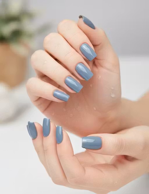 Solid Blue Press On Nails – 24 Pieces | Do it Yourself