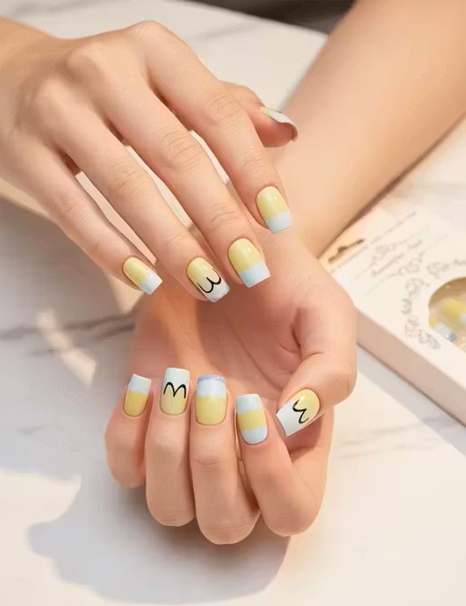 Lemon Wave Cute Press-On Nails (24pcs)