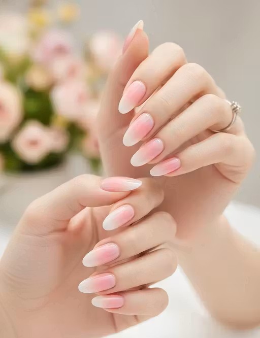 Pinkish Double Shade Press on Nails | Do it Yourself | 24 Reusable Nails Natural Delicate & Comfortable