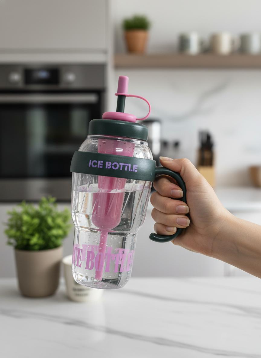 1300ML Tumbler for Gym | Water Bottle with Straw & Handle | Transparent Sipper Bottle | Sports & Fitness Shaker for Travel | Daily Use Drinking Sipper