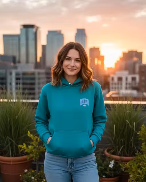 Men Graphic Solid Sweatshirt Hoodie | Unisex Hoodie for Winter | Teal Colour