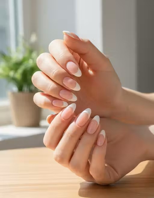 Press on Nails Pink and White Double Shade | One Minute Nail Tip | 24 Reusable Nails