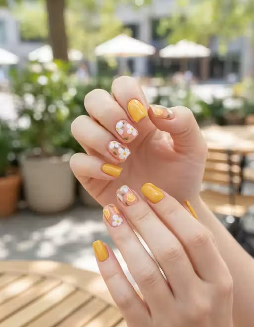 Sunny Daisy Yellow Press-On Nails | Spring Bloom Yellow Press-On (24pcs)