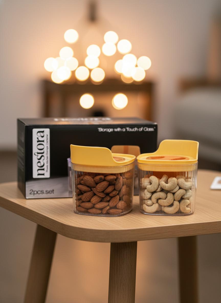 Nestora Airtight Plastic Kitchen Storage Containers for Dry Fruits & Snacks